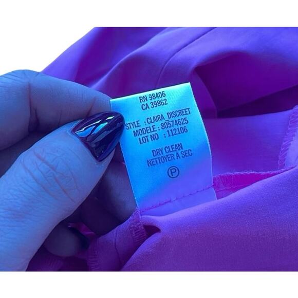 Theory Claire Discreet Strapless Cotton Blend Mini Dress Hot Pink - Size 8 - Picture 8 of 10